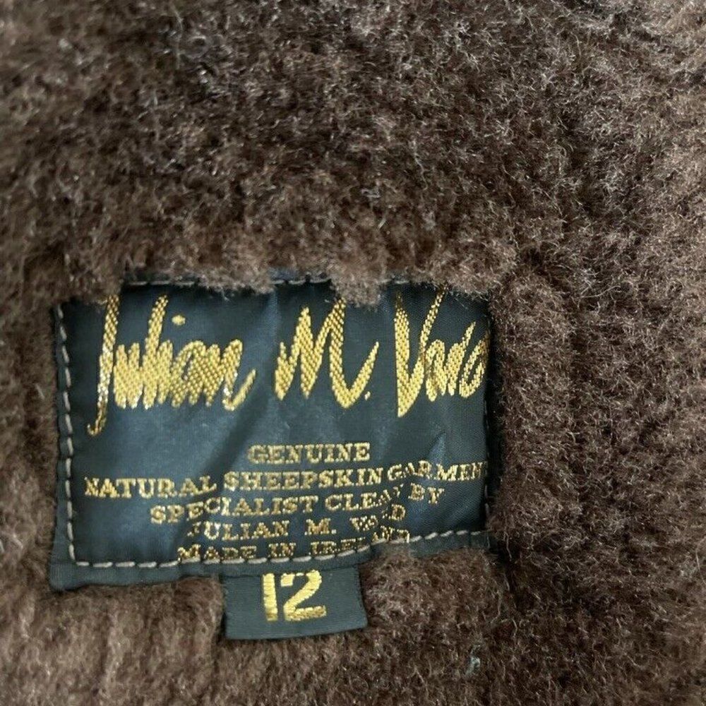Vintage Womens Brown Shearling Western Bohemian Winter Jacket Made in Ireland - Picture 7 of 8